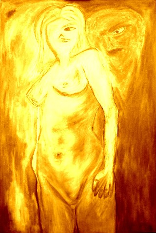 Blue Lady with shadow - variation "sunburst"